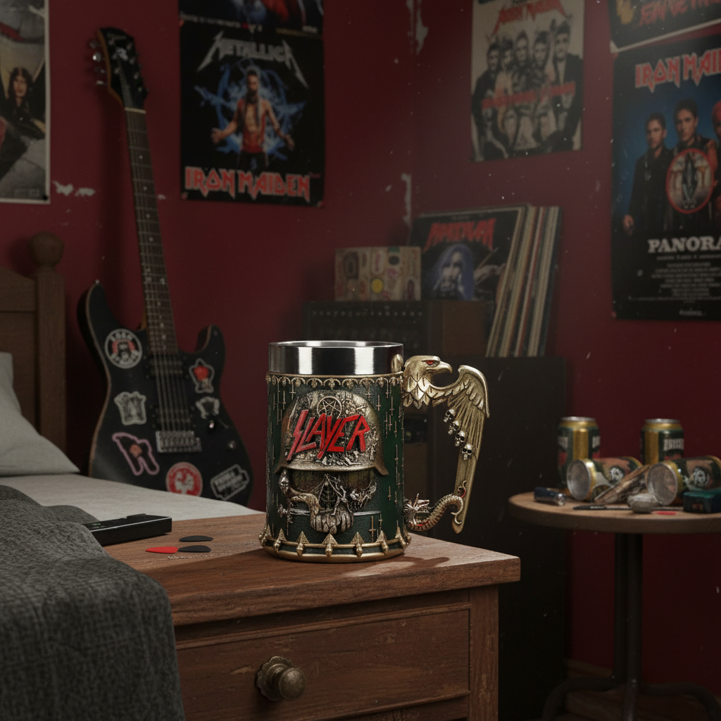 Slayer tankard in metalhead's room